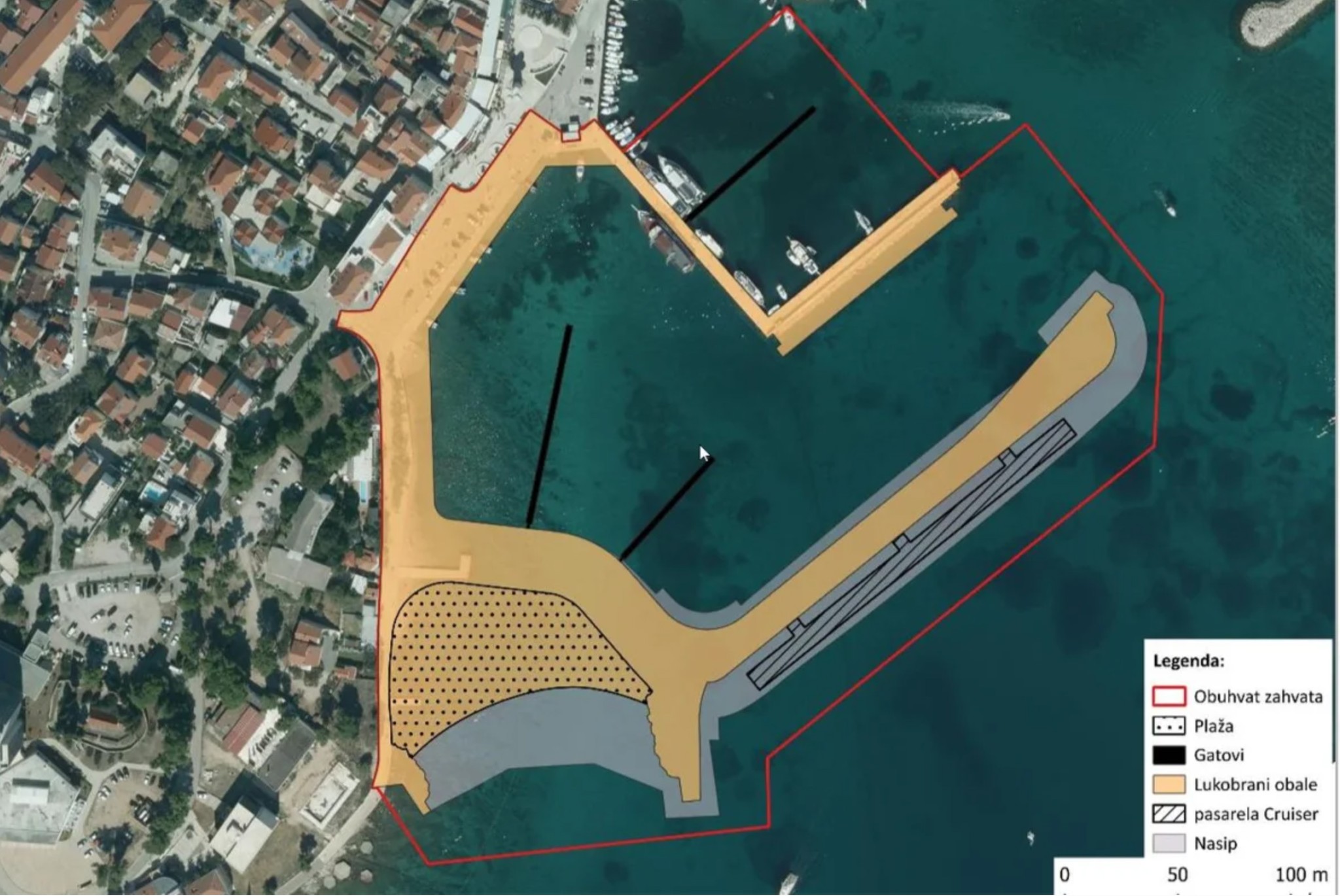 Geplant: neue Hafenanlage in Vodice