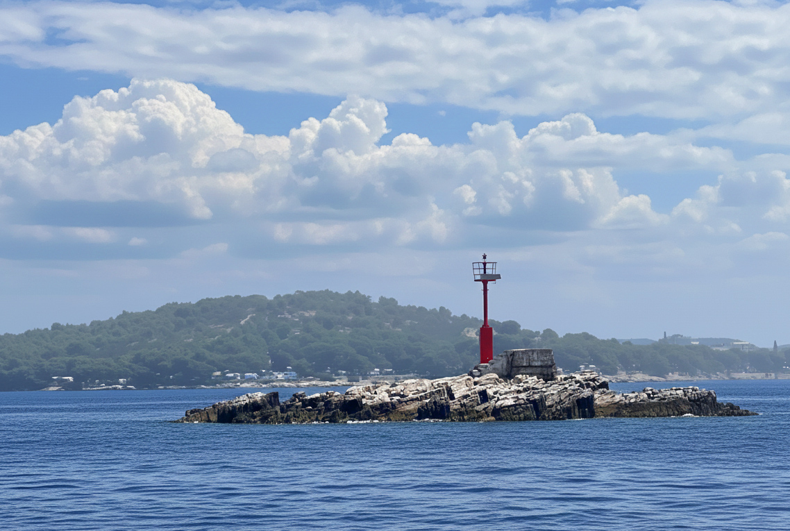 Murter: das Leuchtfeuer auf dem Mišine-Felsen
