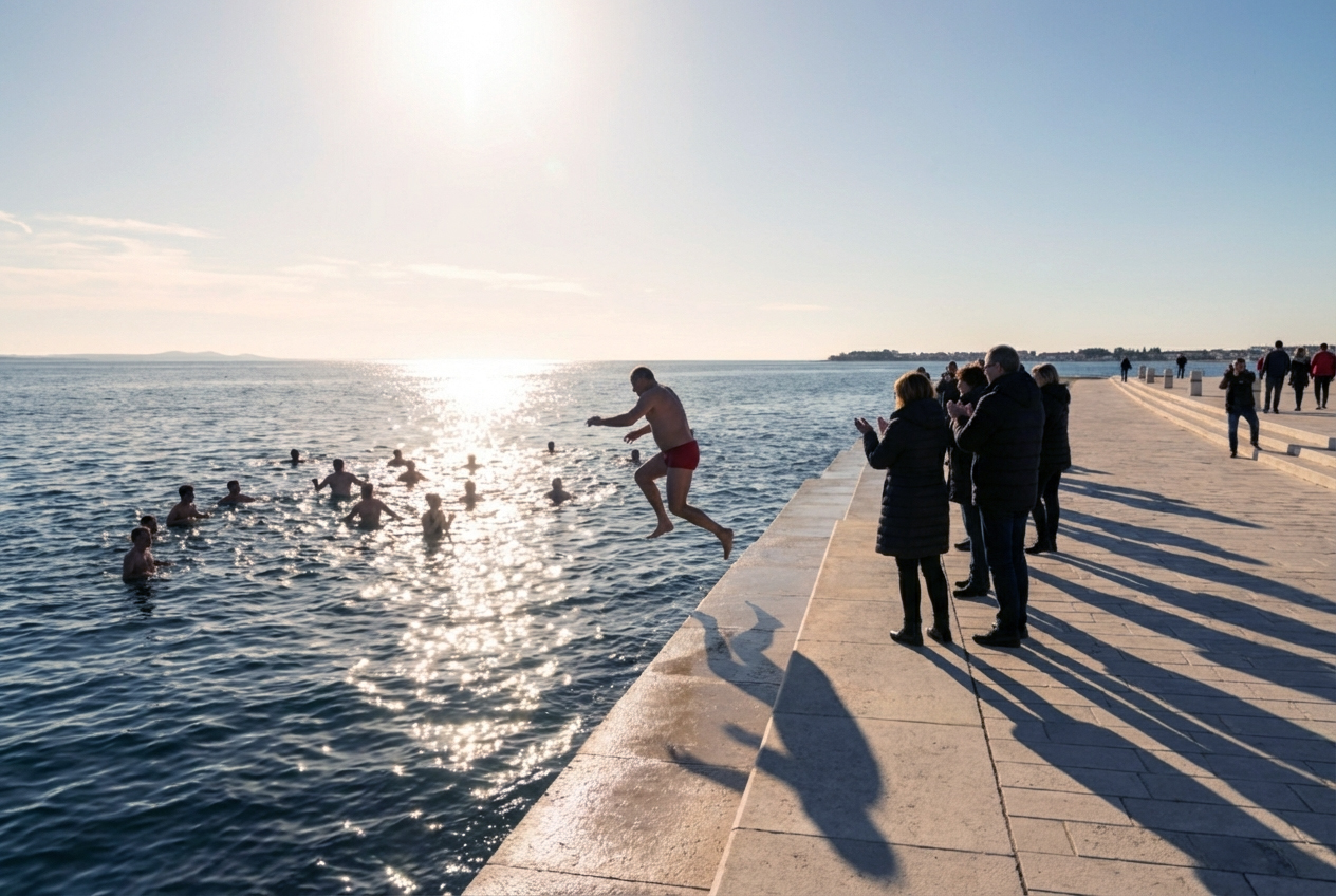 Für alle die die Kälte lieben: Neujahrsschwimmen in Zadar!
